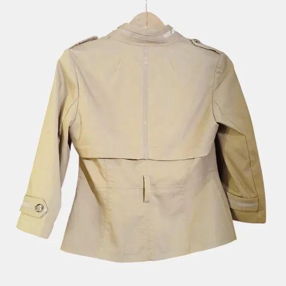WHITE HOUSE BLACK MARKET Golden Tan Jacket with Satin & Button Details - Picture 3 of 11